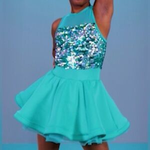 Weissman Best Friend’s Brother 12619 Teal Green Sequin dress Size MC